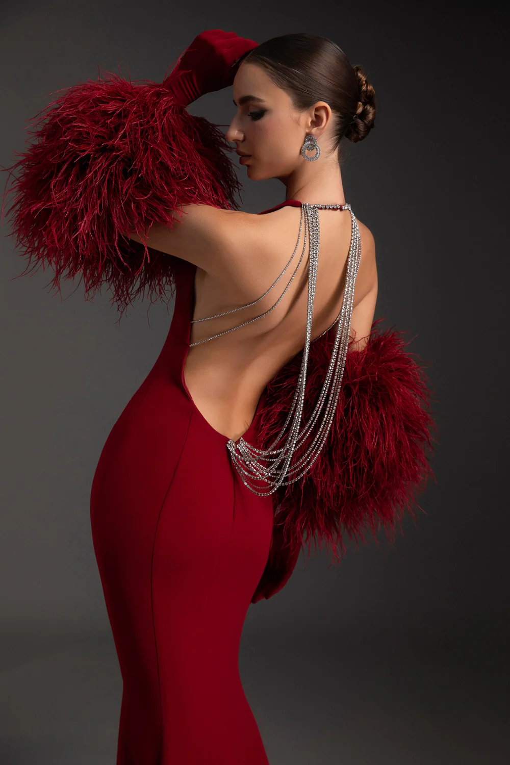 Rose Mermaid Draped Maxi Dress