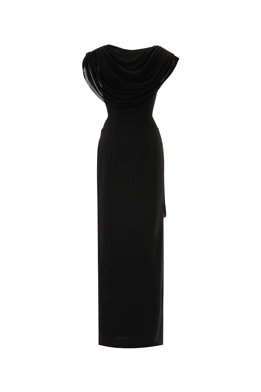 Elderberry Sheath Asymmetric Neck Cotton Spandex Ankle Length Dress