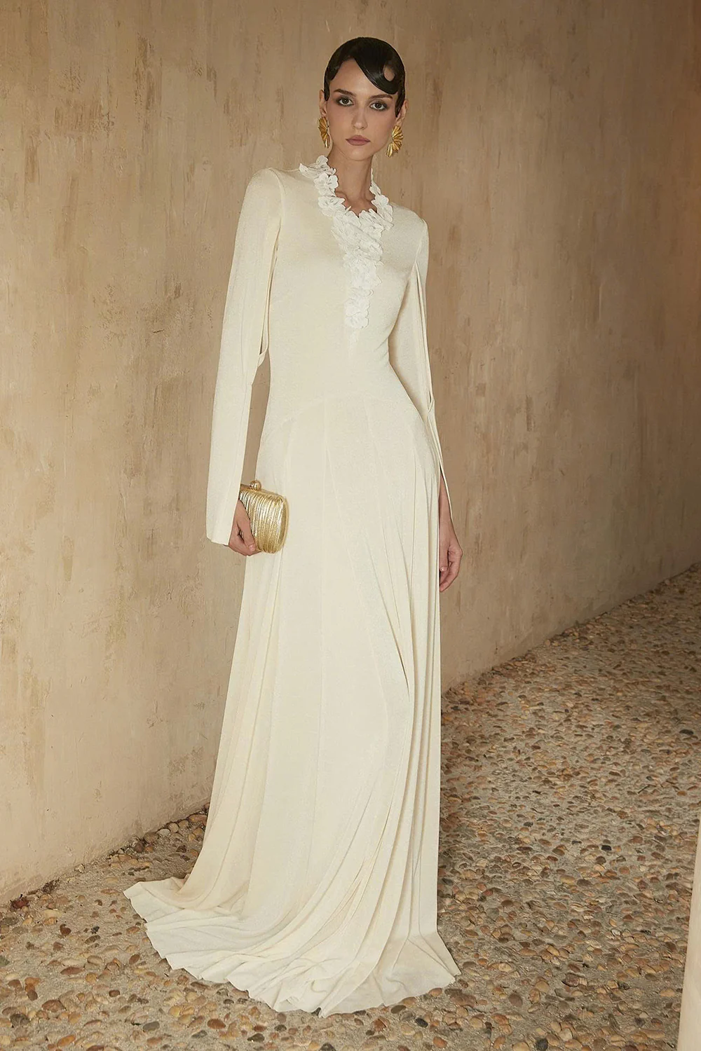 Imogen Split Sleeve Applique Maxi Dress