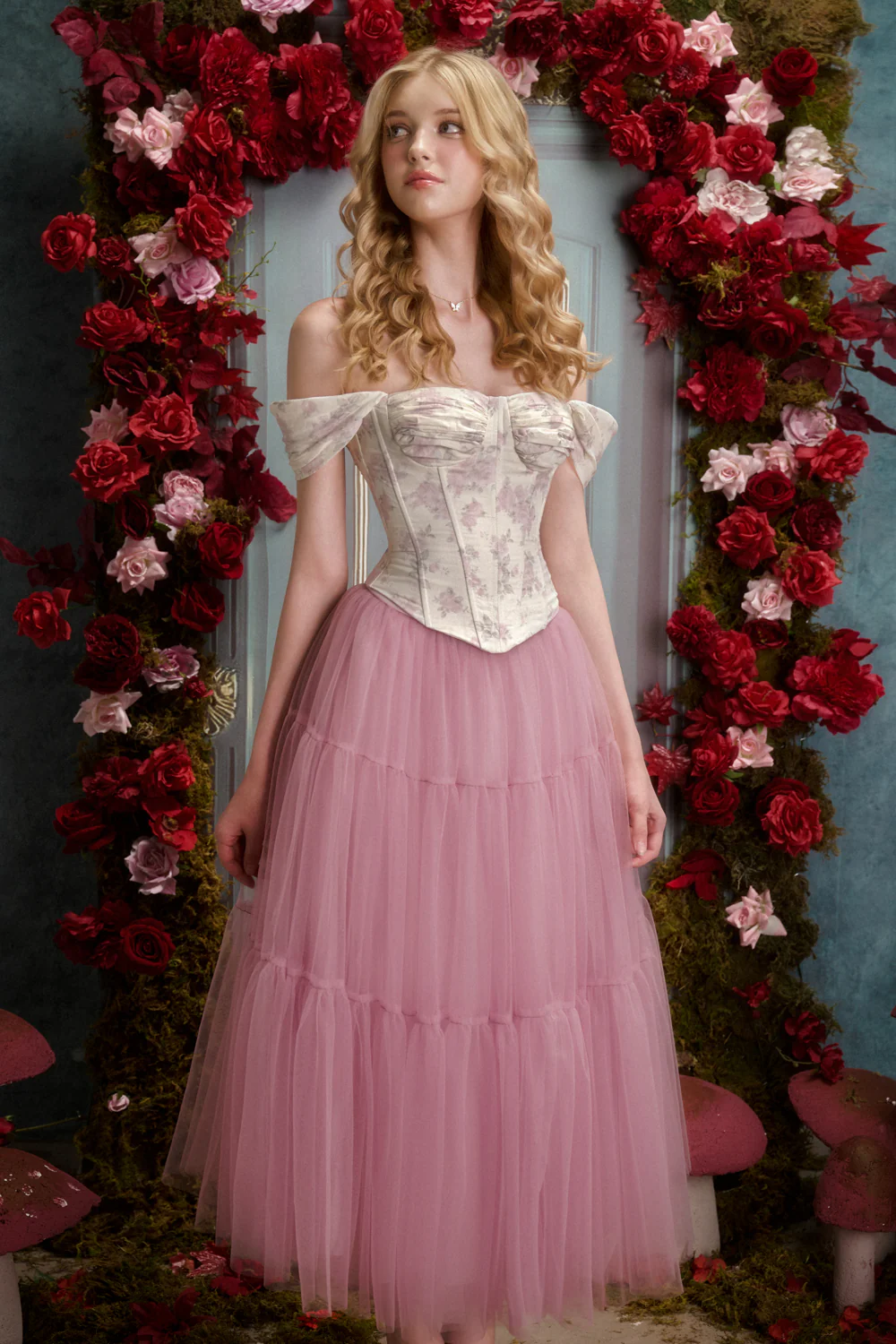 Katherine Bodycon Off-Shoulder Woven Corset