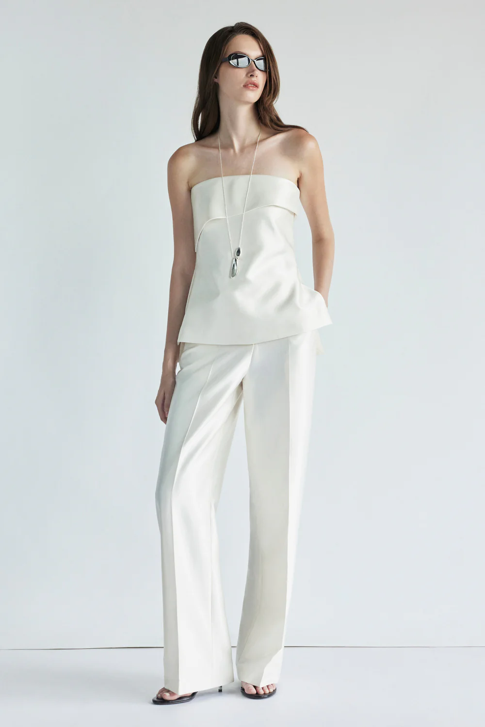 Avery Straight Silk Pants