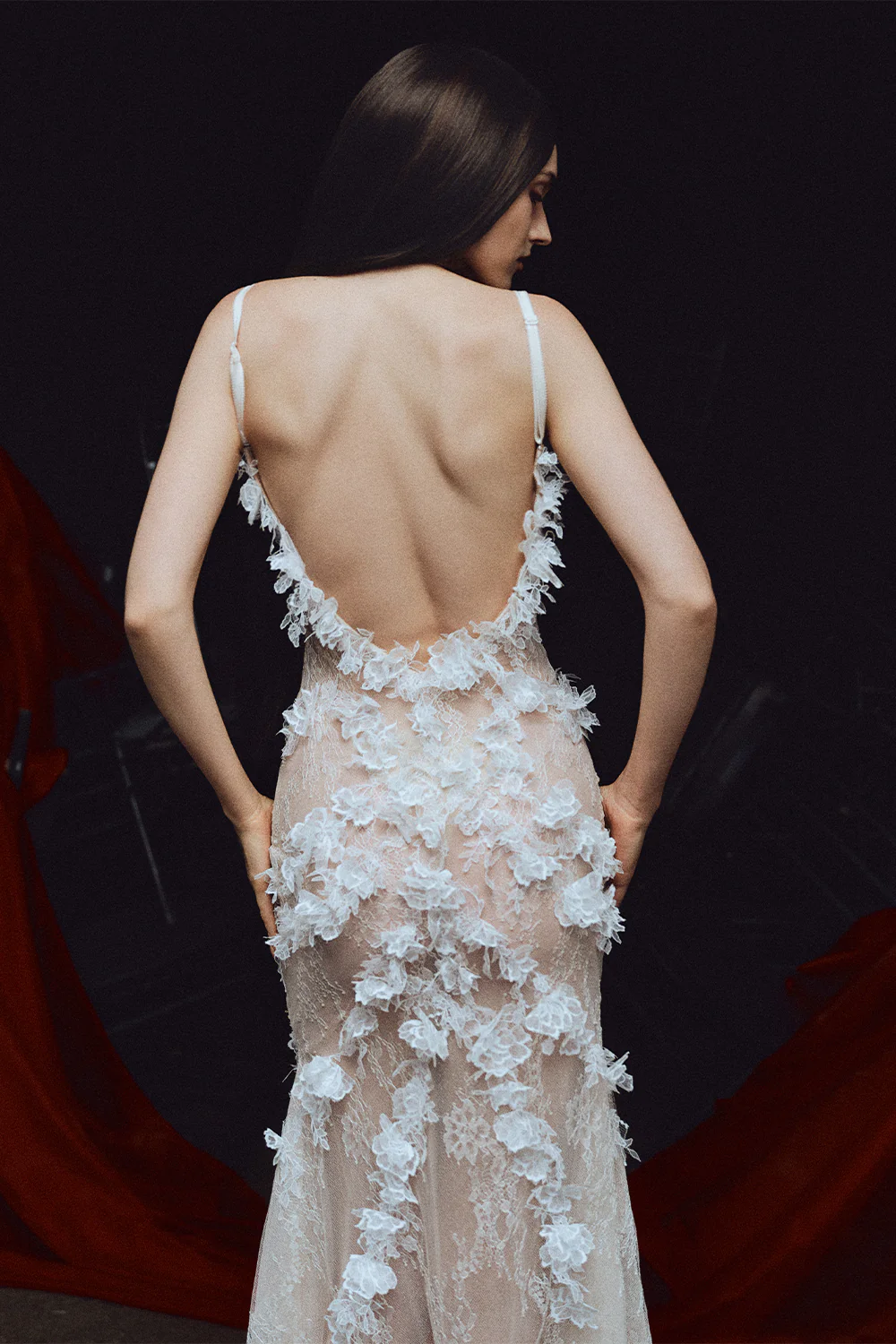 Swan Song Sheath Applique Midi Dress