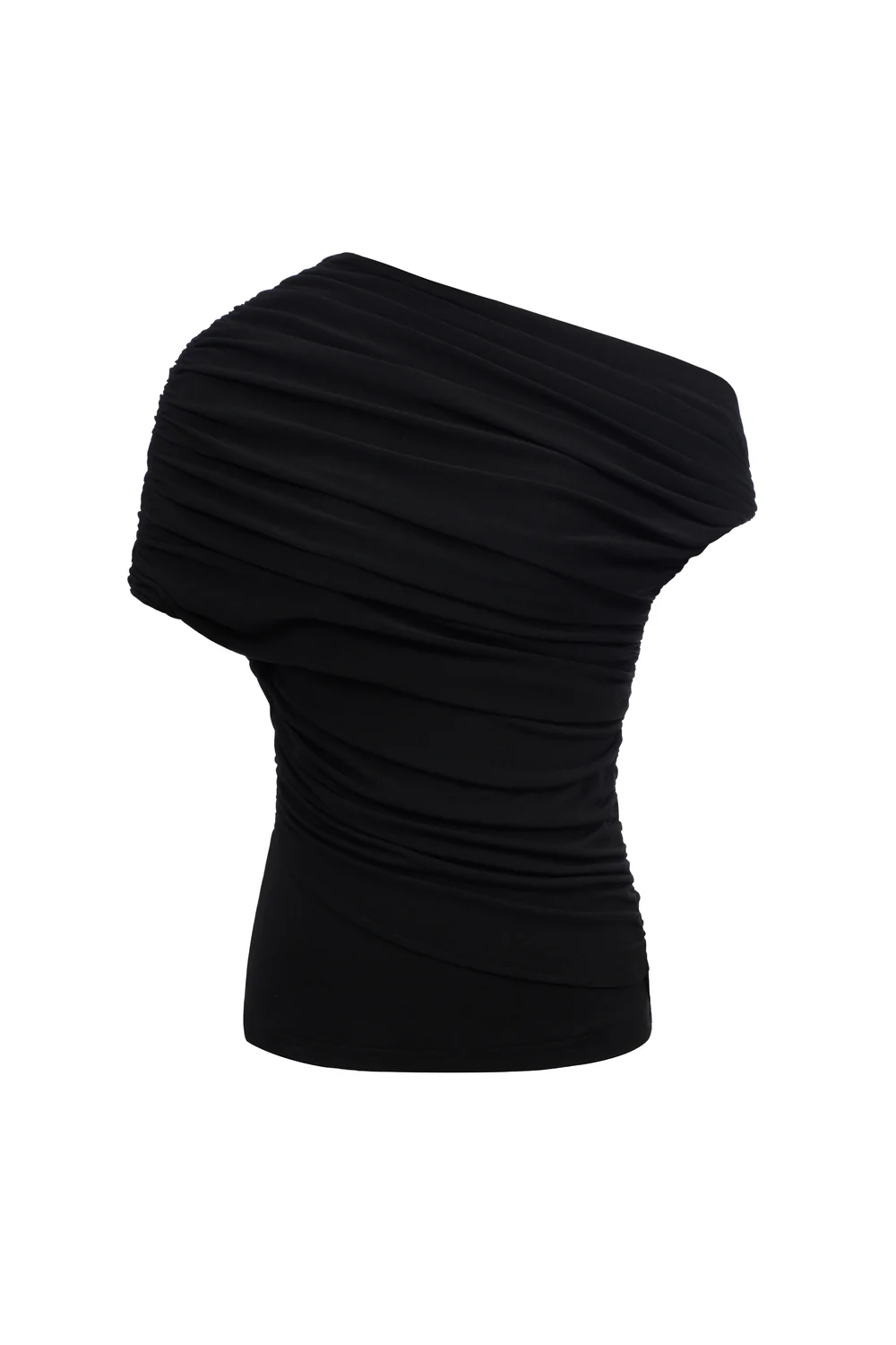 Enya Asymmetric Neck Gathering Top