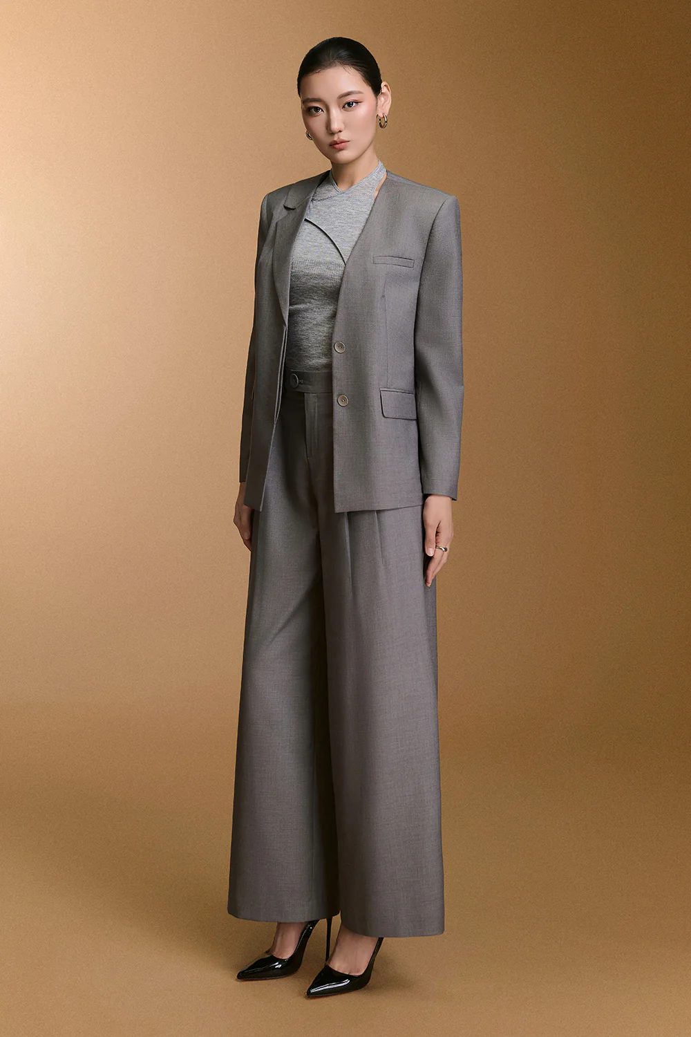 Crimson Straight Bamboo Blazer