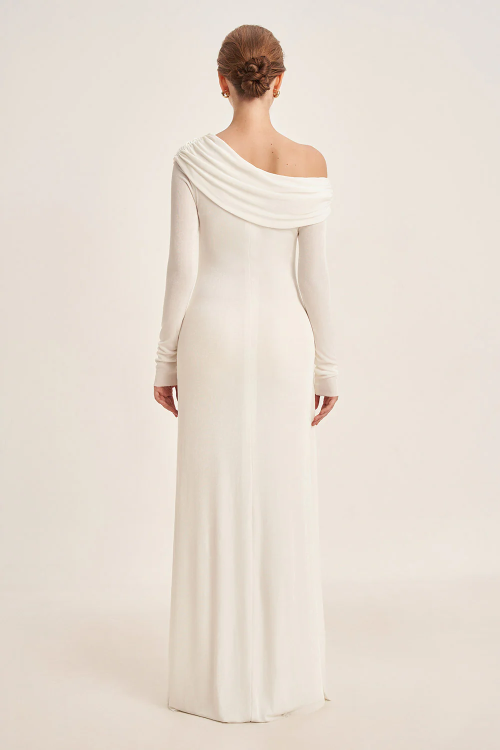 Dandelion Sheath Long Sleeved Elastic Cotton Floor Length Dress