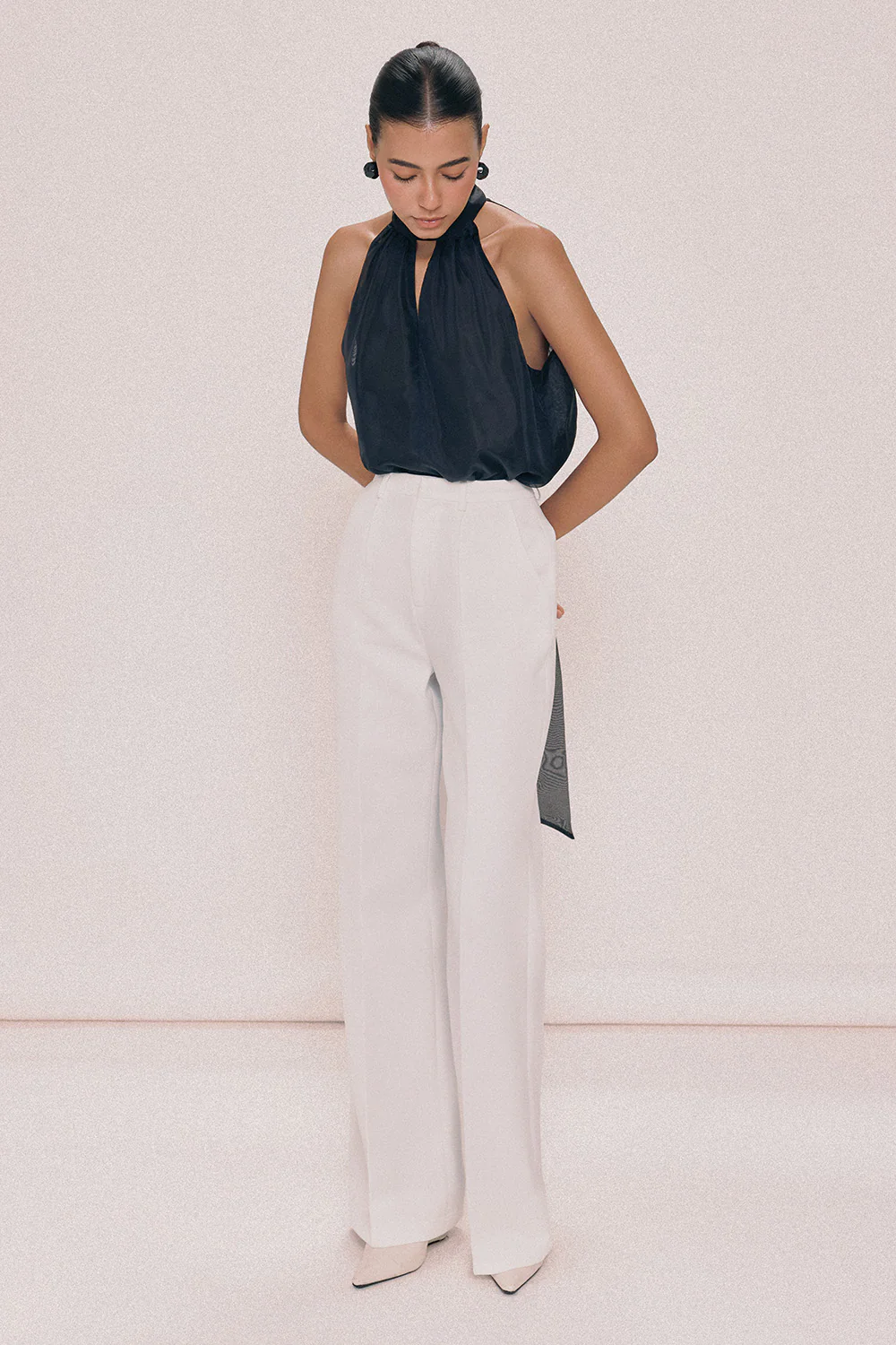 Bobby Straight Scarf Neck Chiffon Top