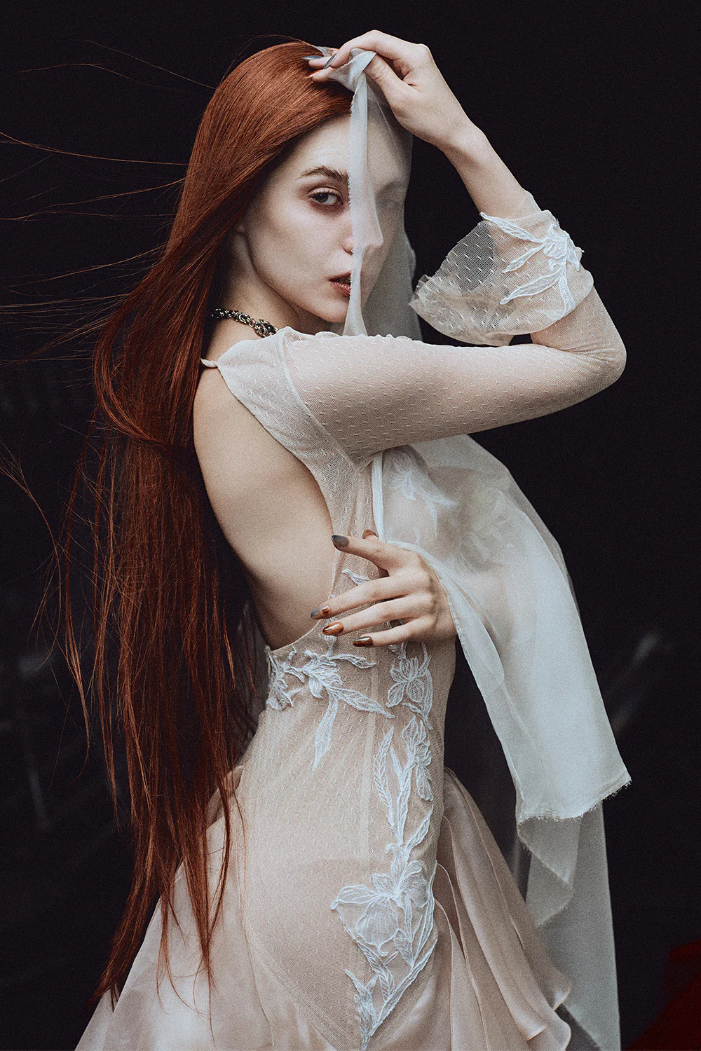 Isabella Mermaid Applique Maxi Dress