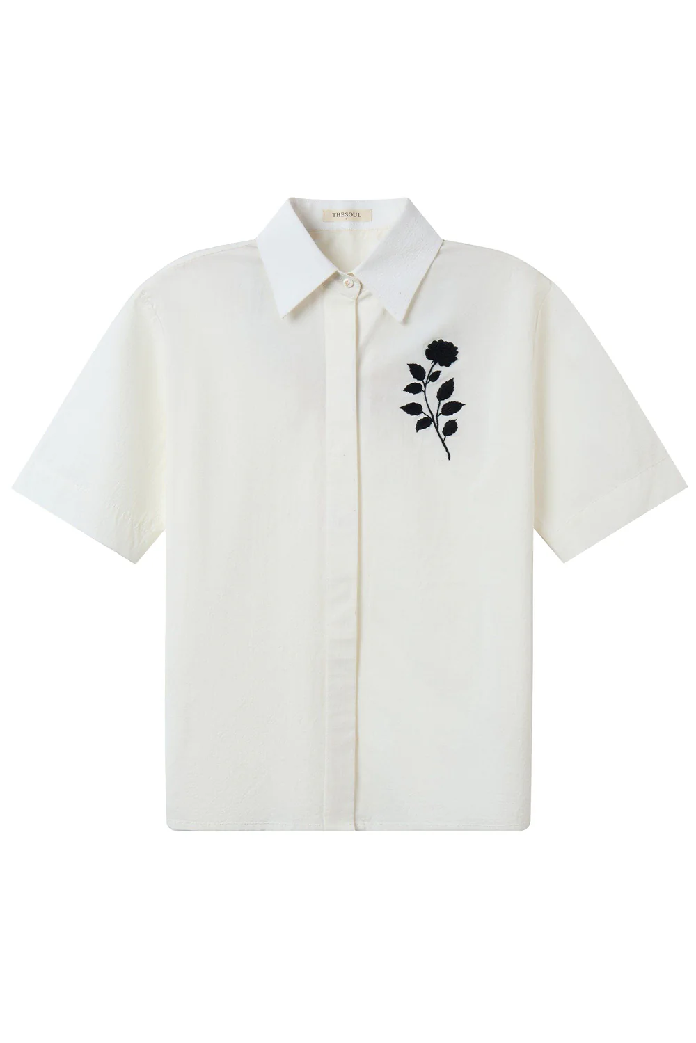 Rose Straight Embroidered Cotton Shirt
