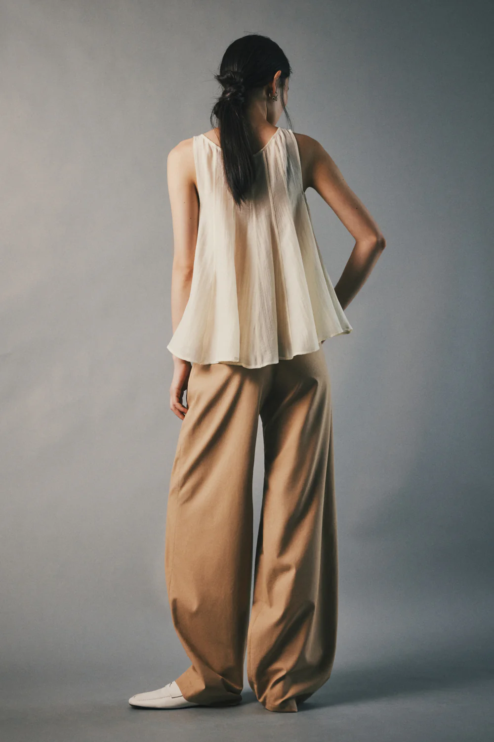 Cloud Peplum Pleated Top