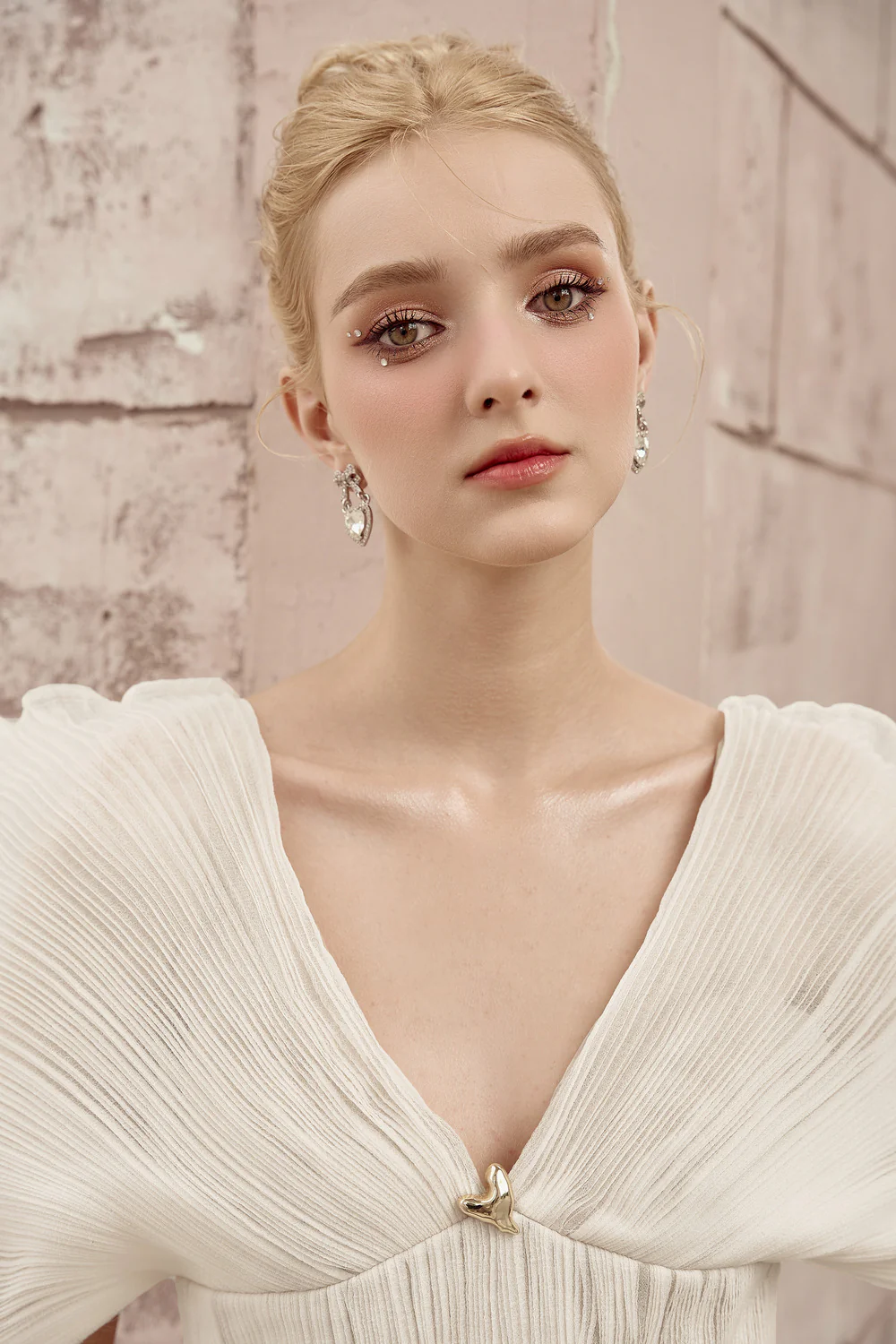 Aurora Drop Waist V-Neck Chiffon Mini Dress