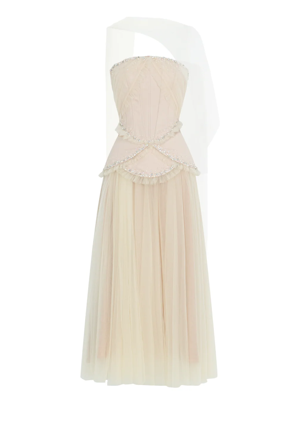 Fayenna Asymmetric Neck Bead Midi Dress