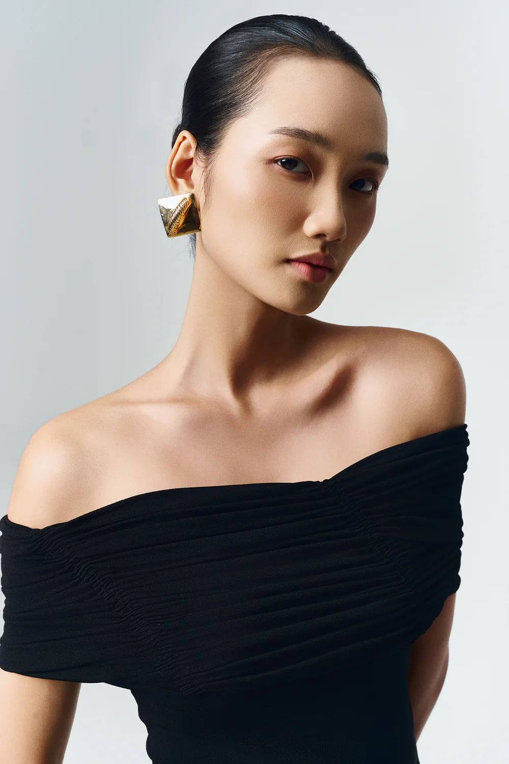 Silvera Off-Shoulder Gathering Maxi Dress