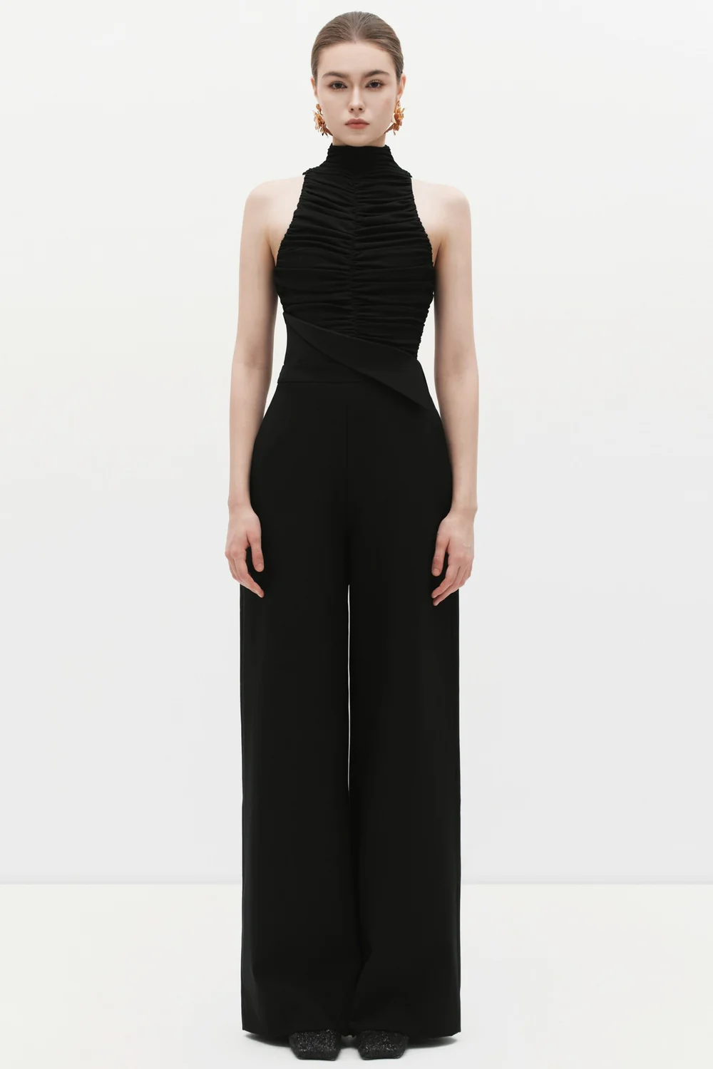 Isolde Blouse High Neck Gathering Top