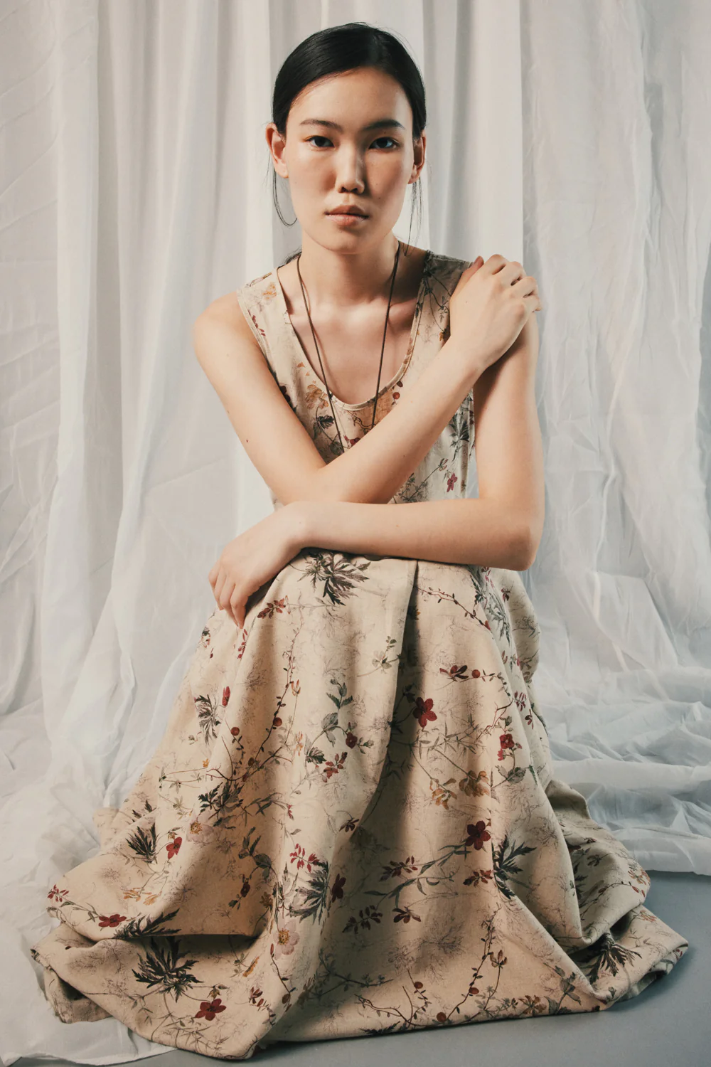 Suntrail Scoop Neck Gathering Maxi Dress