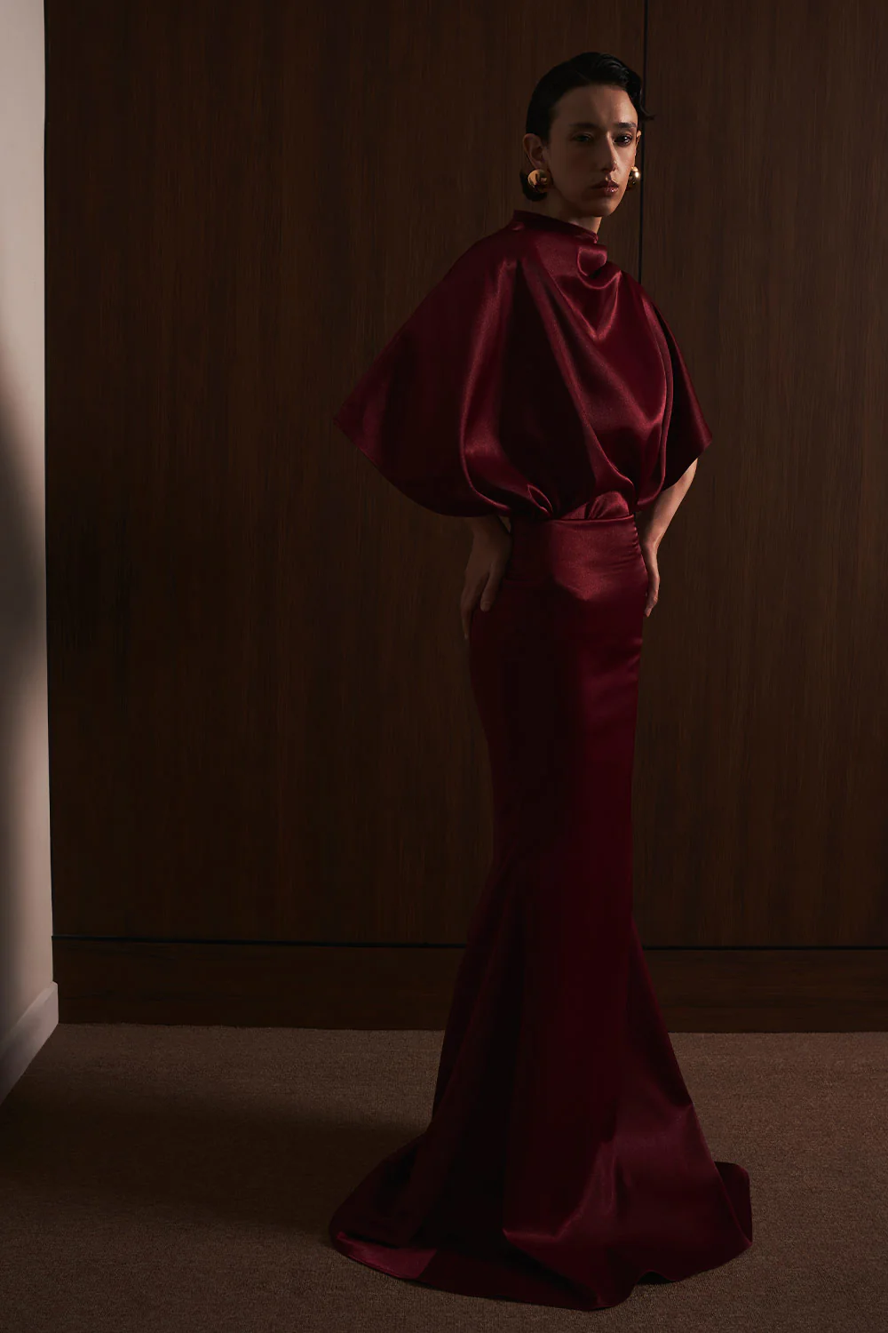 Xuan Di Straight Batwing Sleeved Satin Top