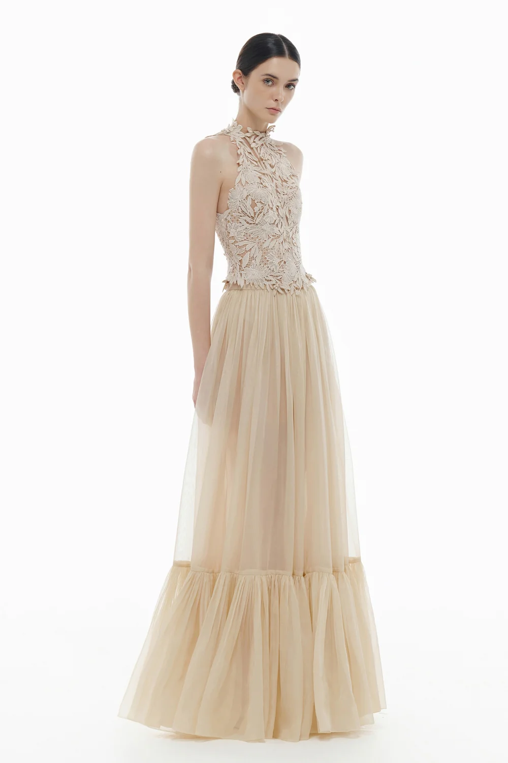 Amira Halter Neck Applique Top