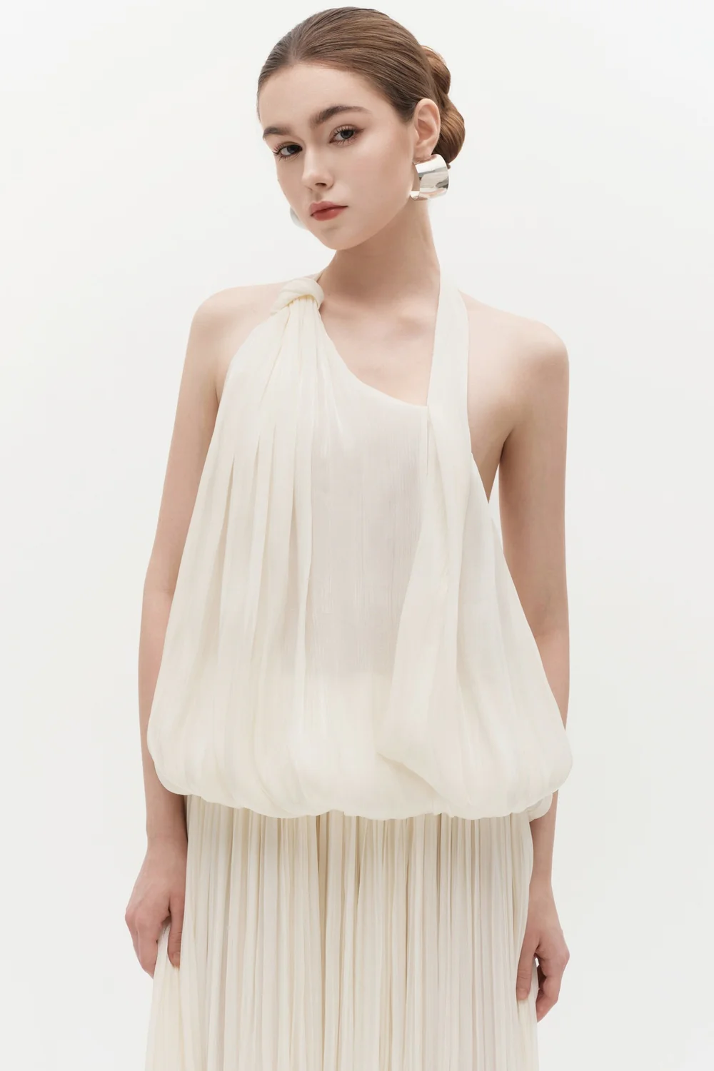 Lealia Bubble Pleated Maxi Dress