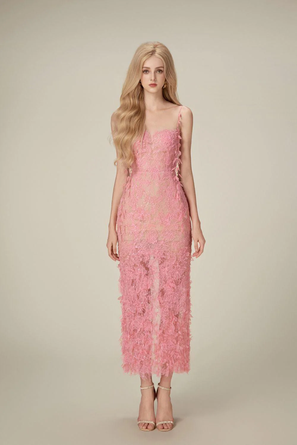 Bead Lace Pencil Dress