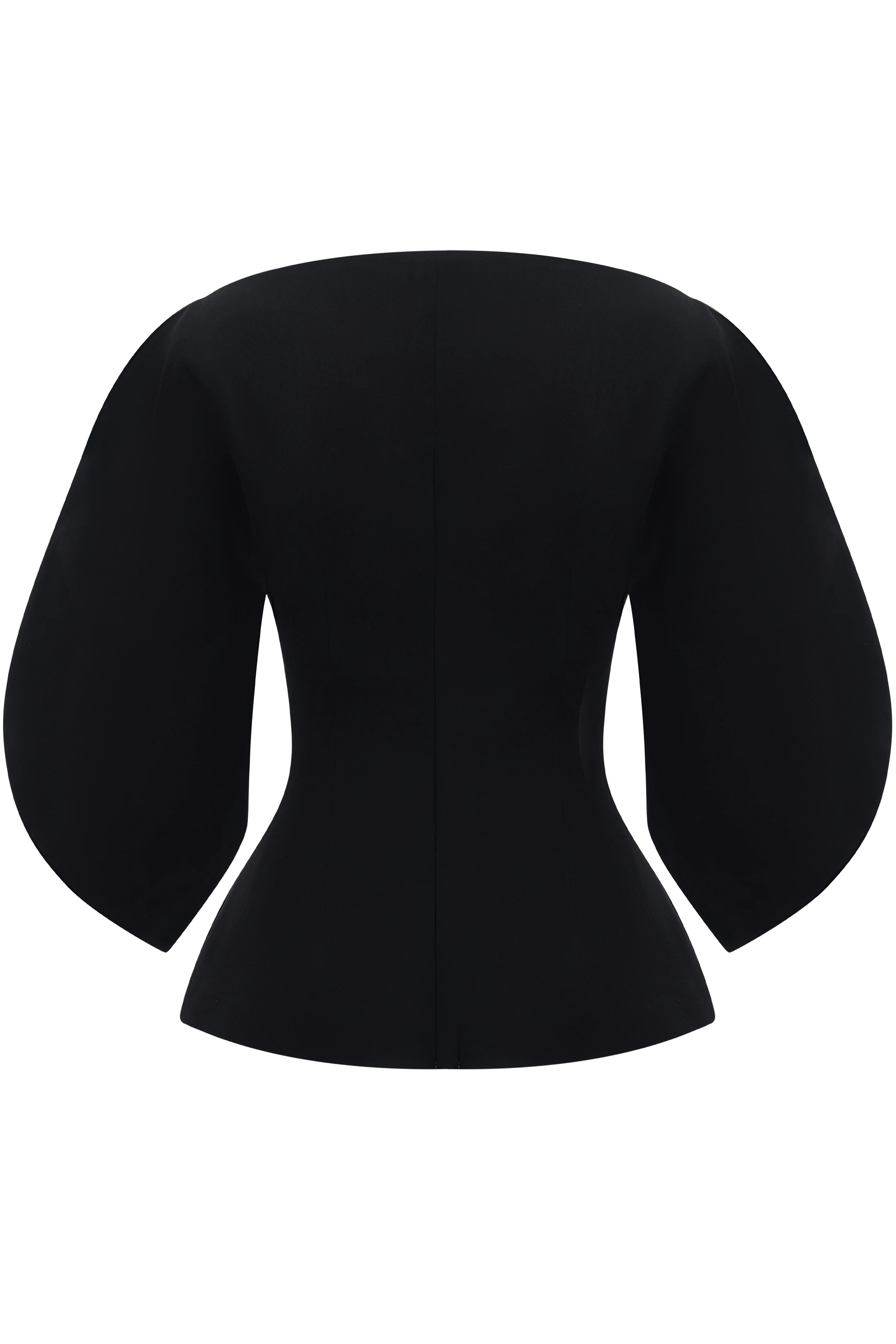 Layne Peplum Puffy Sleeved Crepe Top