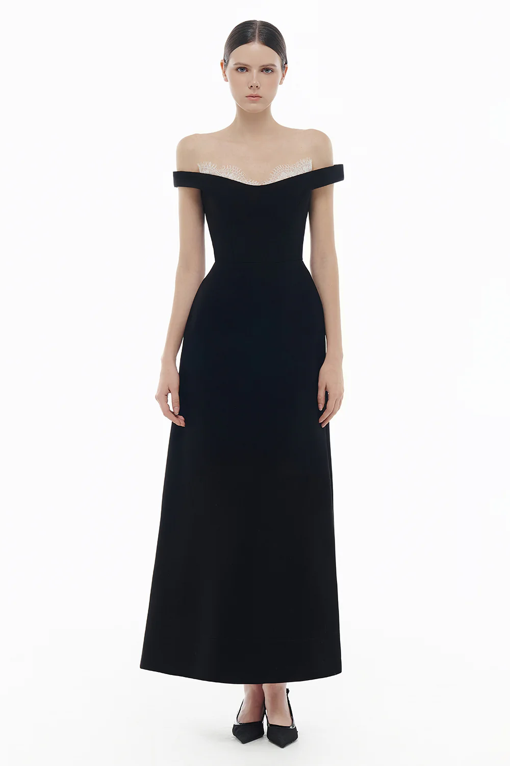Amélie Off-Shoulder Applique Midi Dress