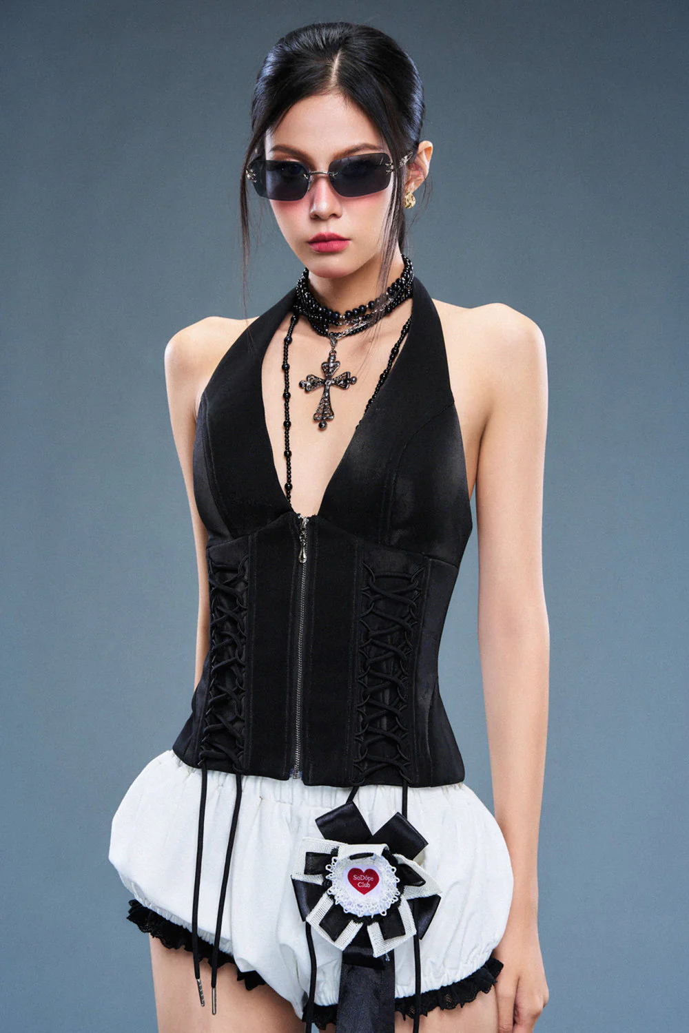 Crush Halter Neck Spandex Top