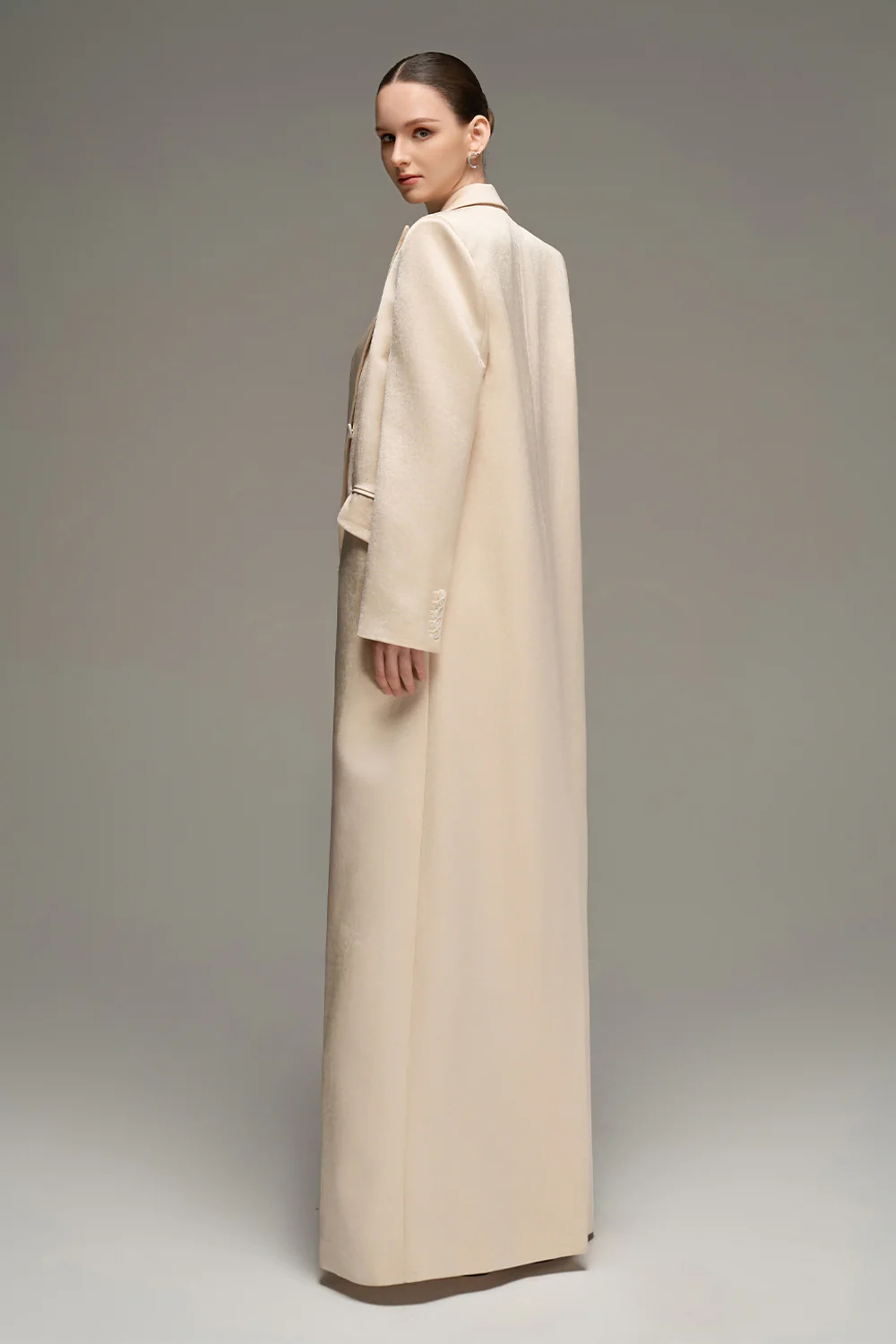 Yara Notched Taffeta Trench Coat