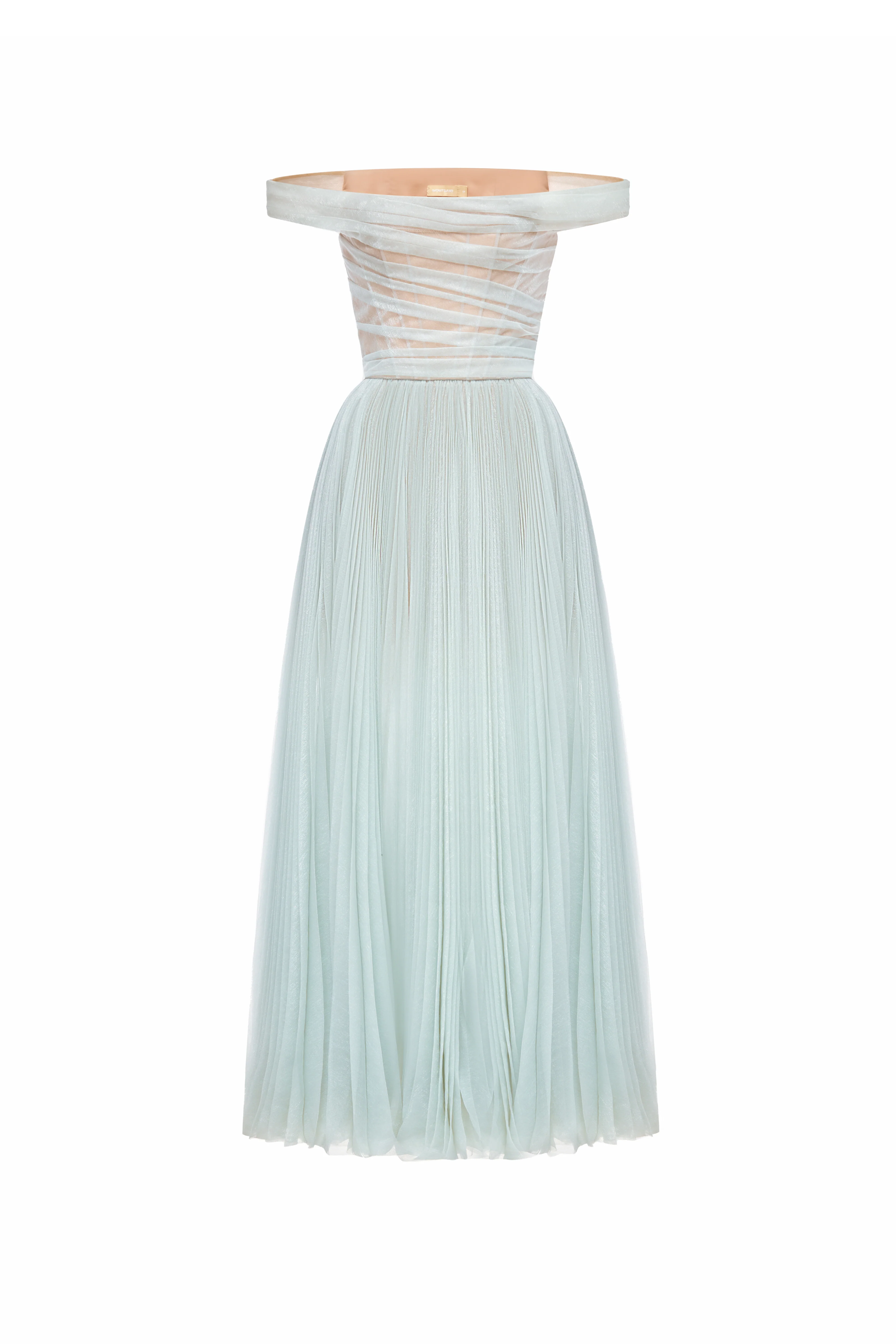 Evangeline Off-Shoulder Draped Midi Dress