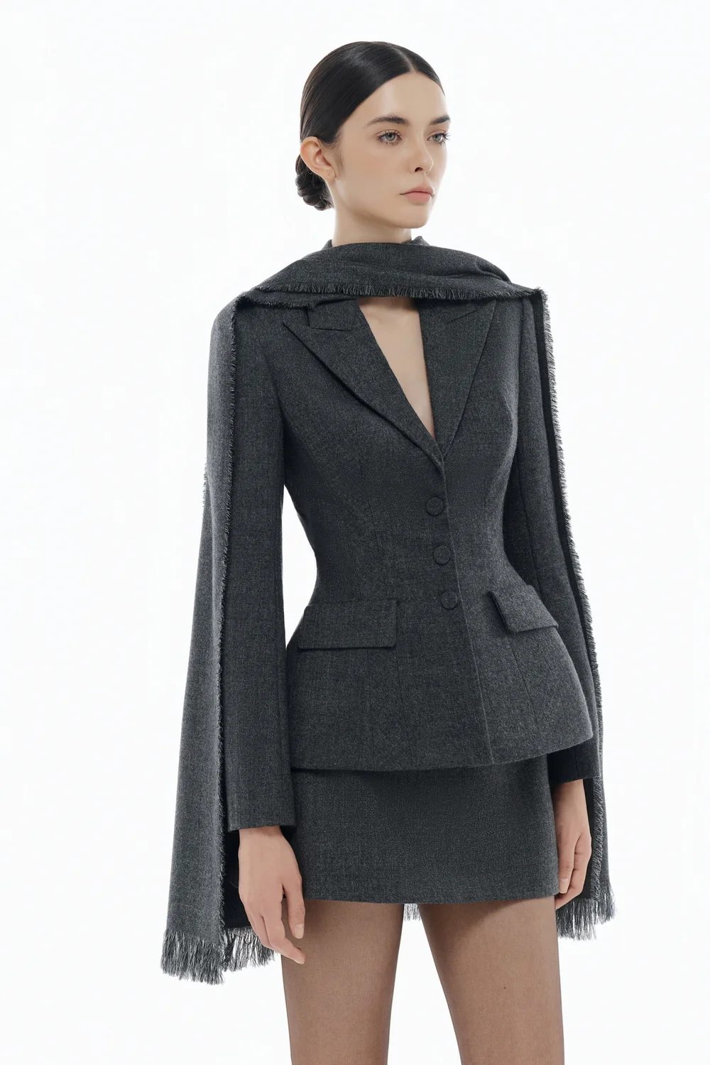 Clara Peplum Button Blazer