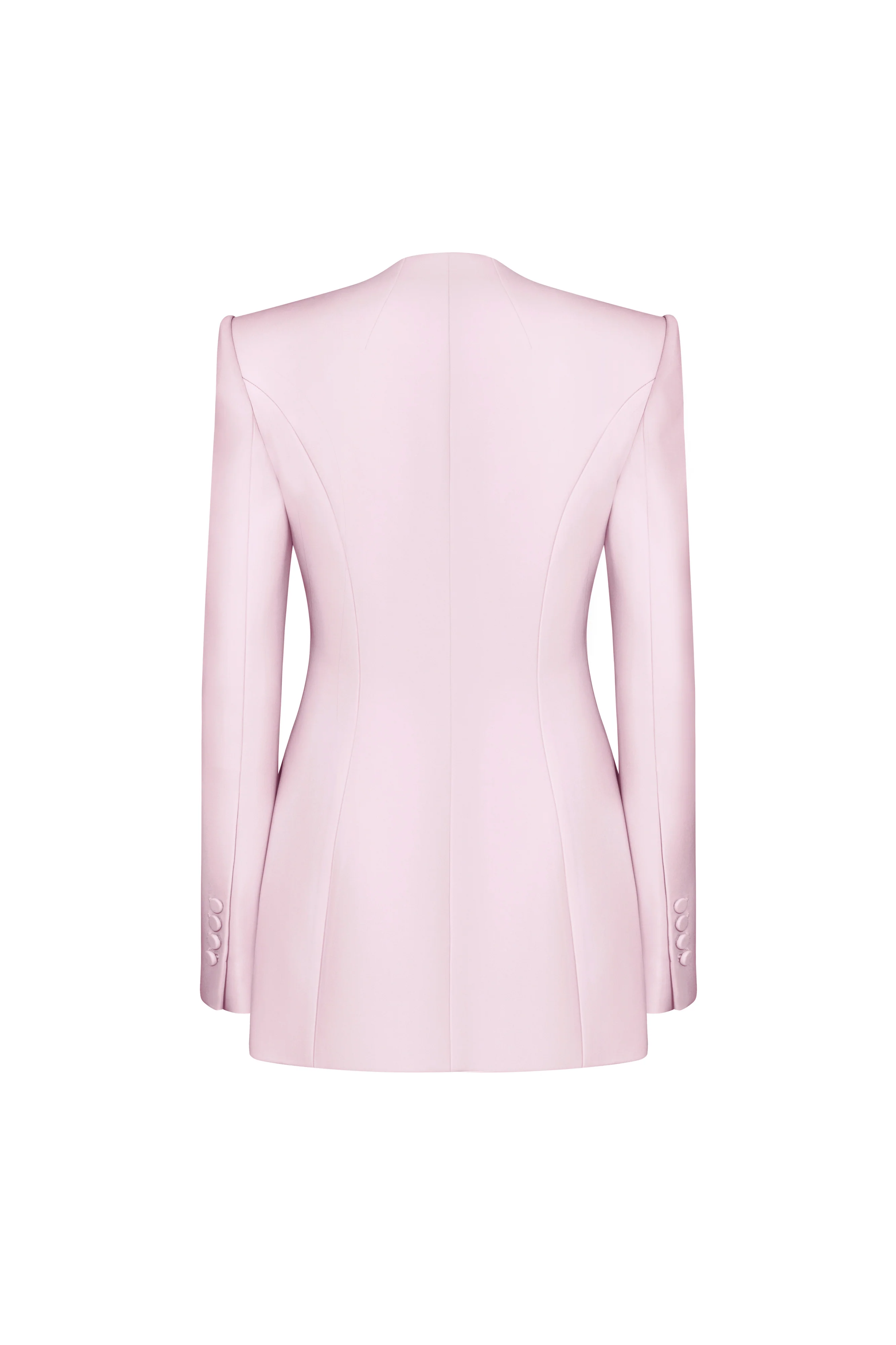 Badajoz Straight Square Shoulder Silk Crepe Blazer