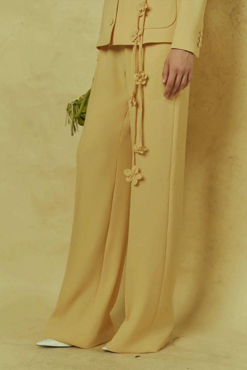 Sunveil Straight Wide Leg Poly Silk Floor Length Pants