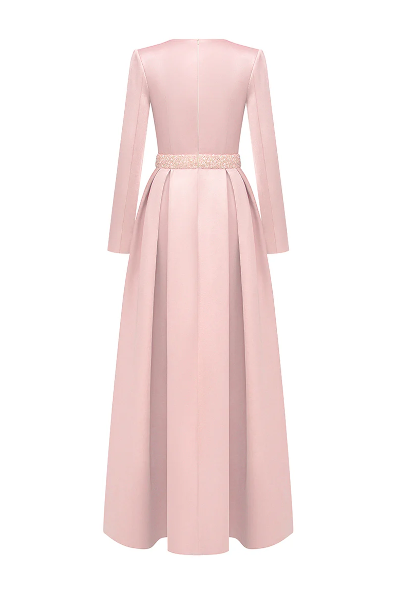 Kinsley Trapeze Neck Draped Maxi Dress