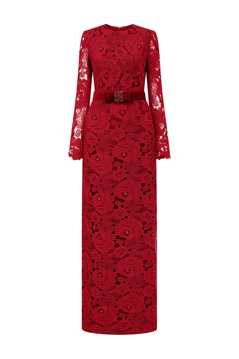 Kennedi Long Sleeve Lace Maxi Dress