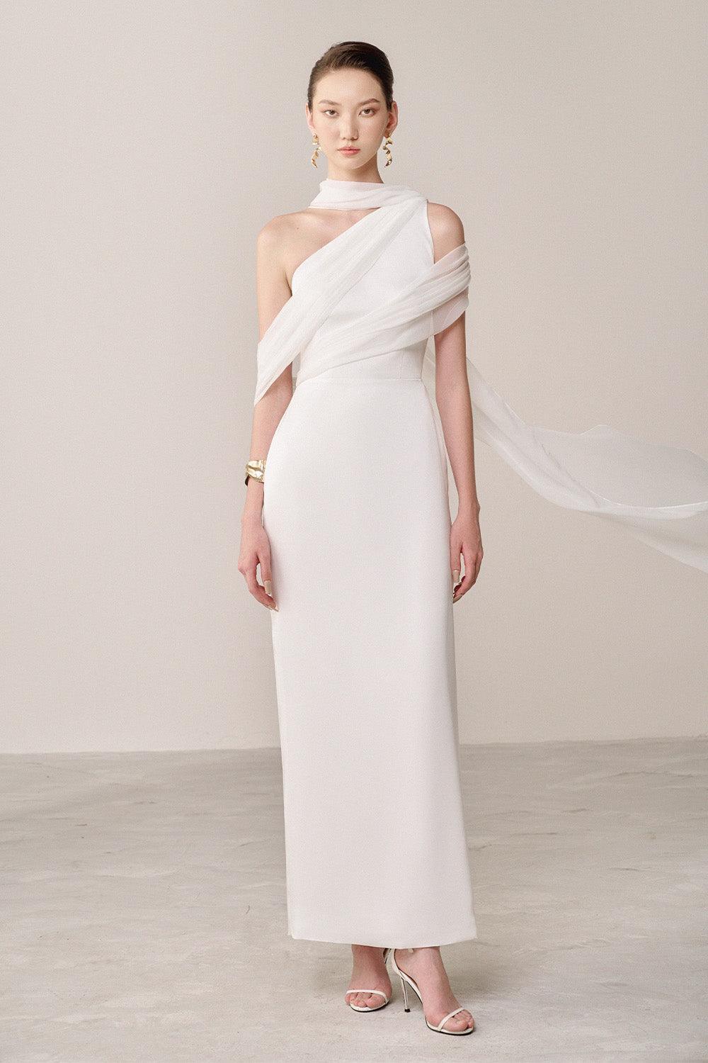 Sariton Sheath Extended Flap Polyester Ankle Length Dress