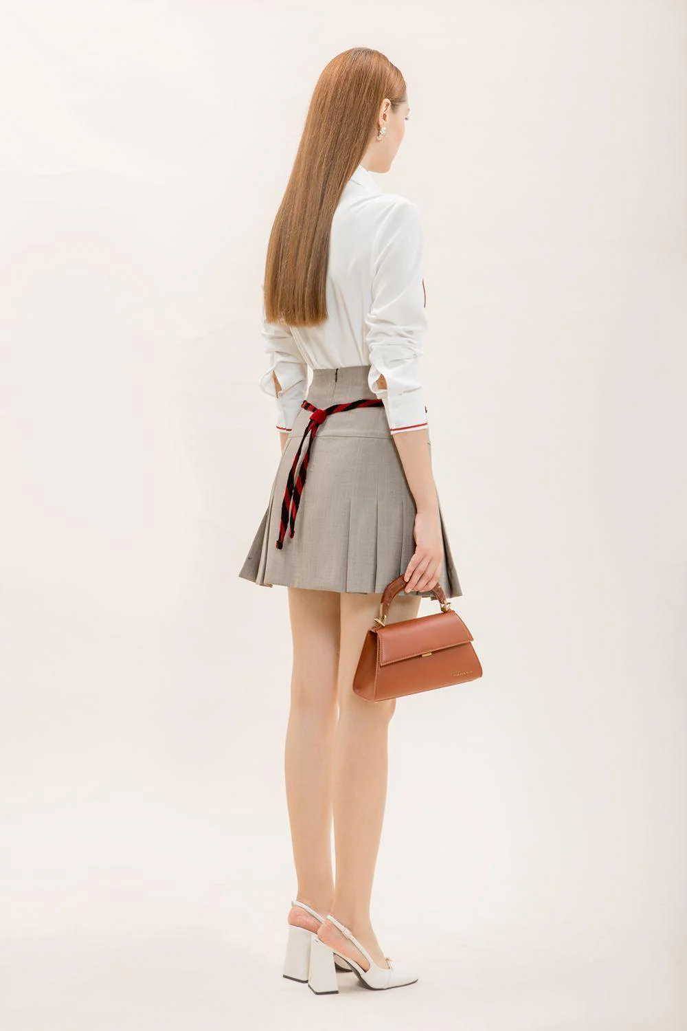 Valkyrie A-line Knife-Pleated Polyester Mini Skirt