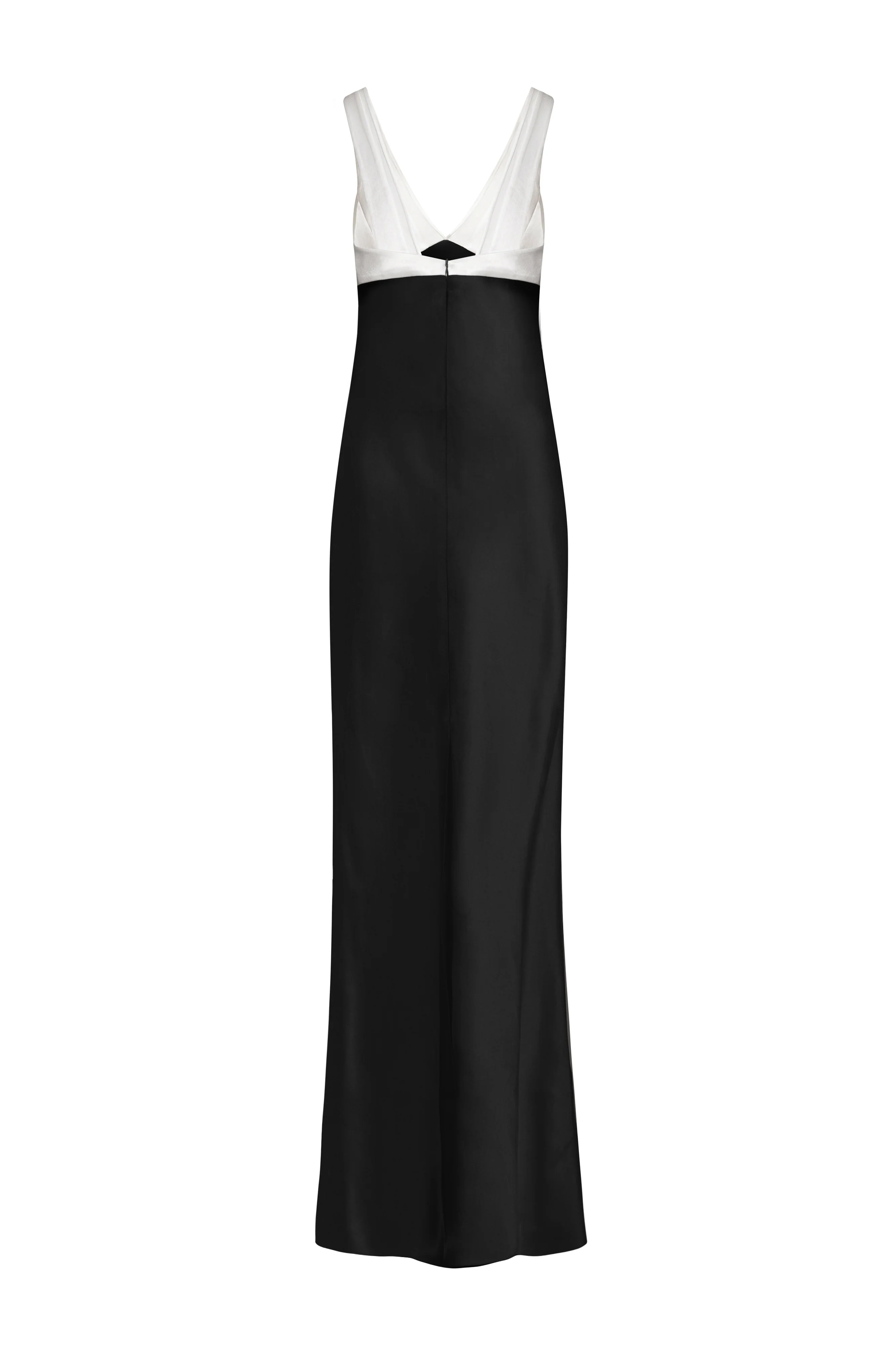 Massena Sheath V-Neck Sateen Maxi Dress