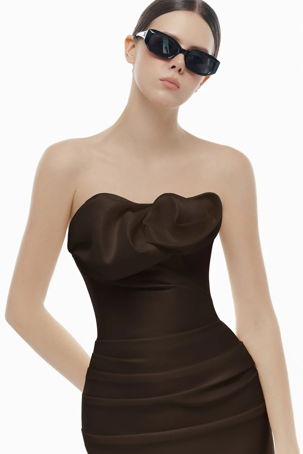 Lucienne Curved Draped Midi Dress