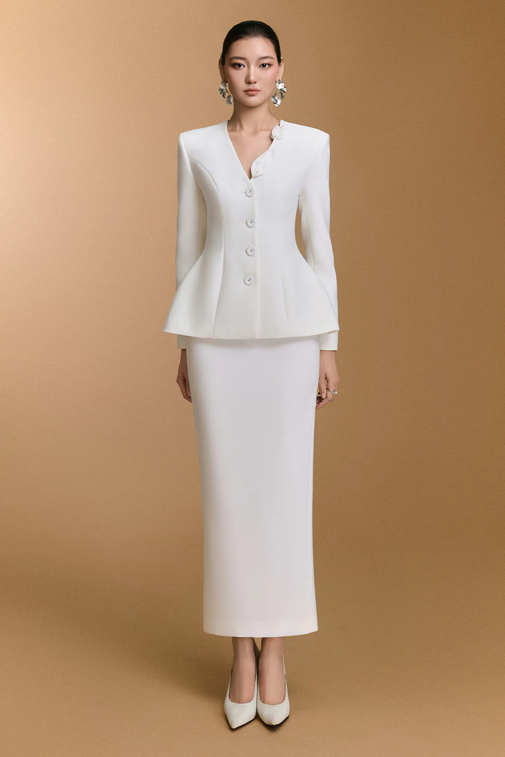 Tulip Peplum Applique Blazer