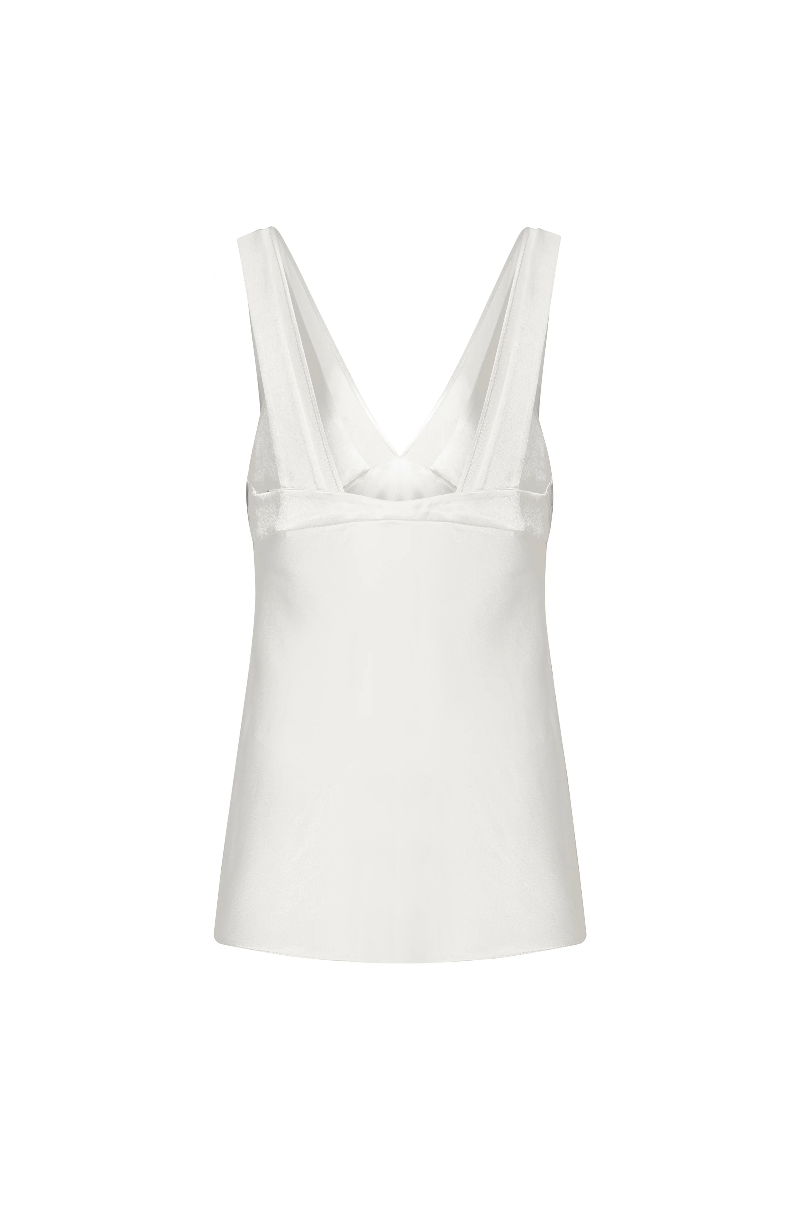 Blanche Straight V-Neck Satin Top