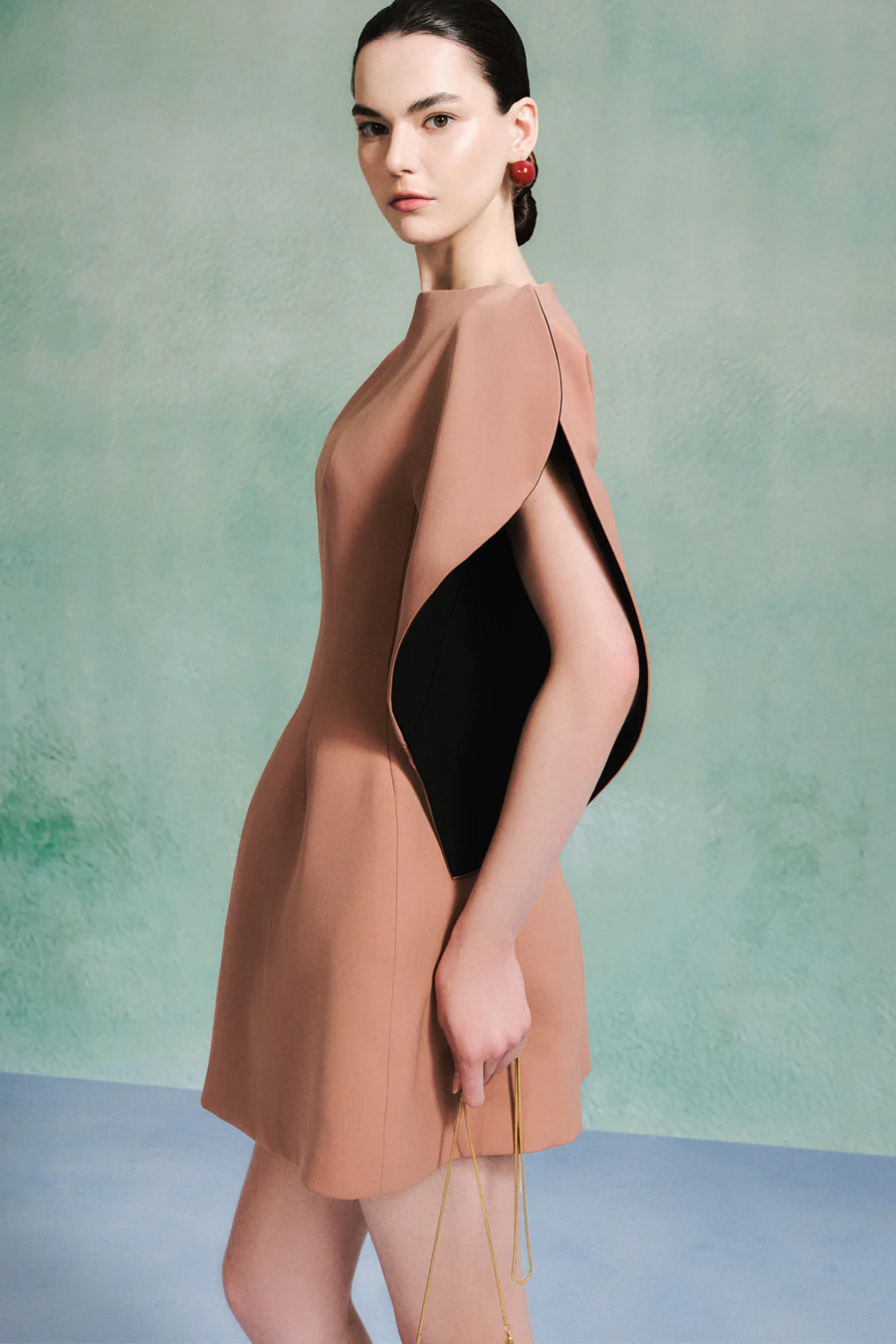 Monica A-line Puffy Sleeved Twill Mini Dress