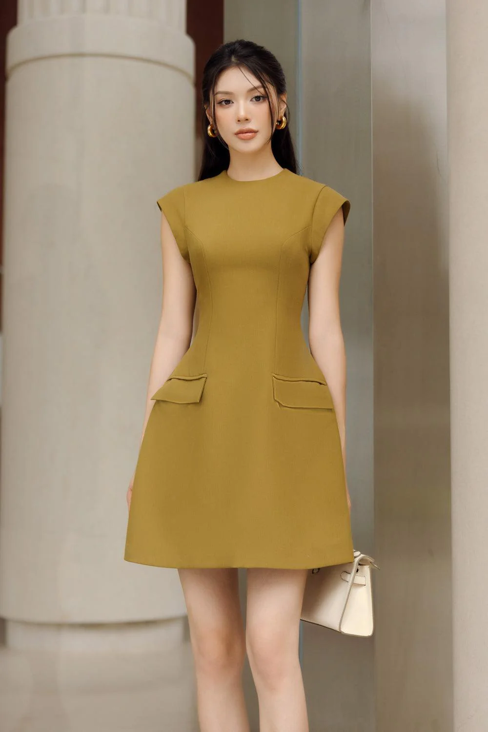 Little Princess A-line Round Neck Synthetic Mini Dress