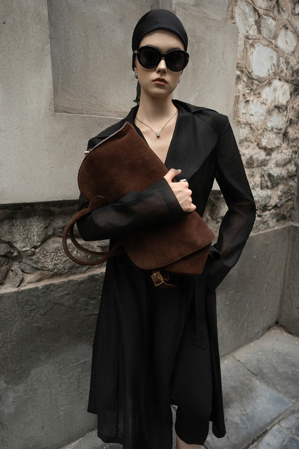 Dali A-line V-Neck Rayon Calf Length Jacket