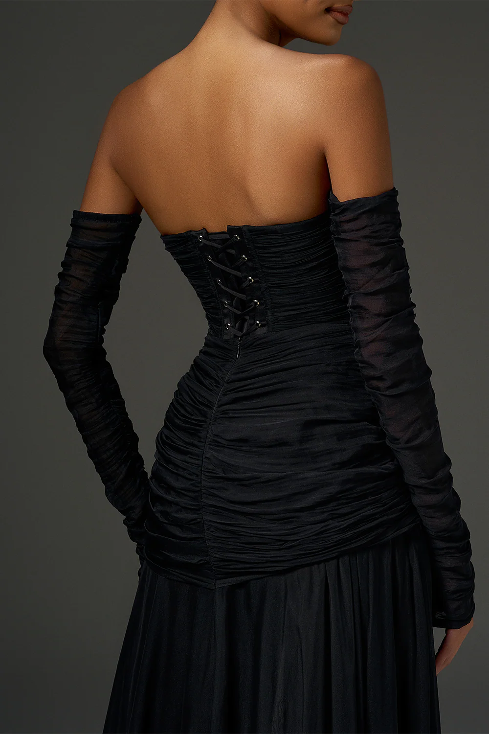 Rivka A-line Side Slit Chiffon Floor Length Dress