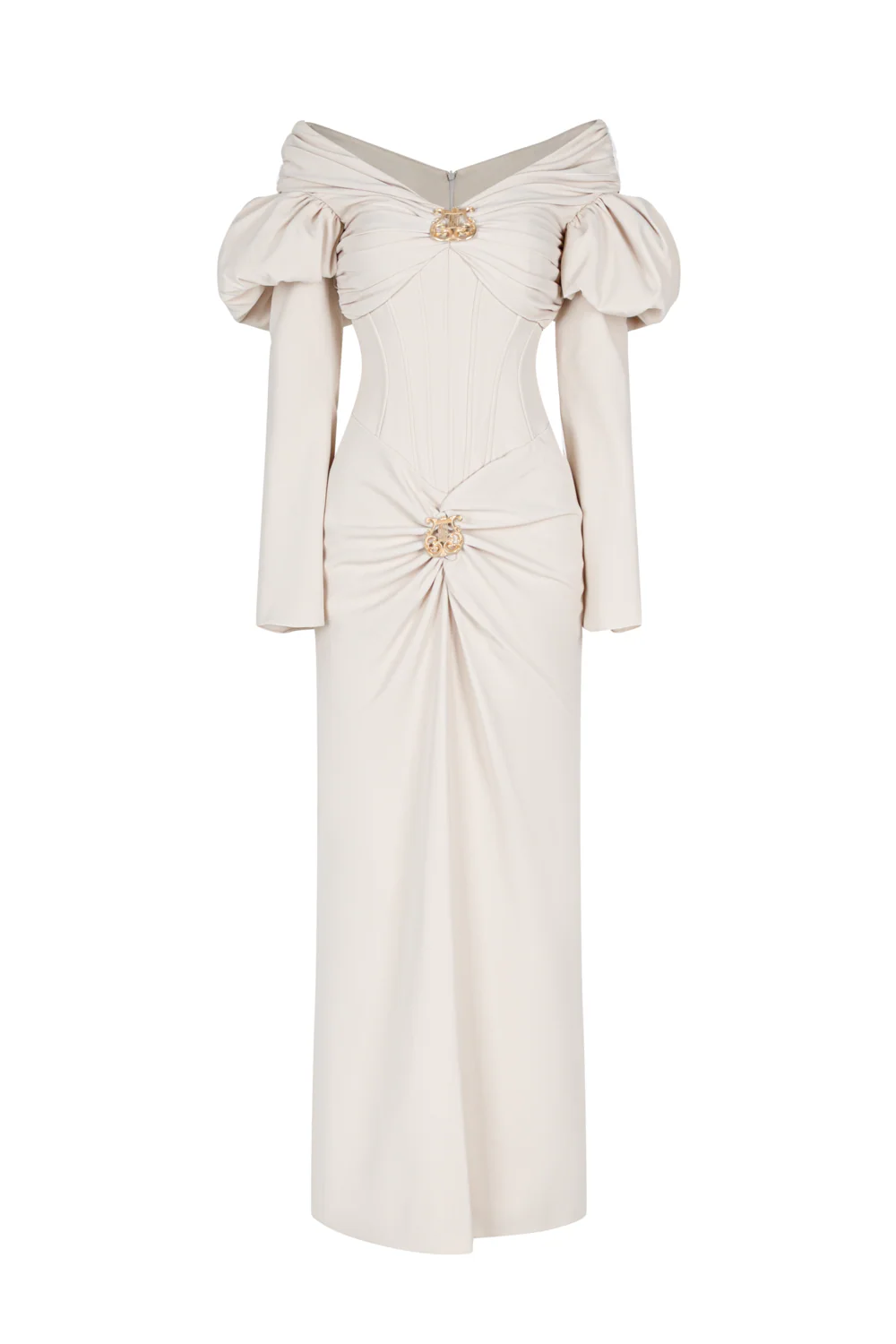 Vanille Off-Shoulder Gathering Midi Dress