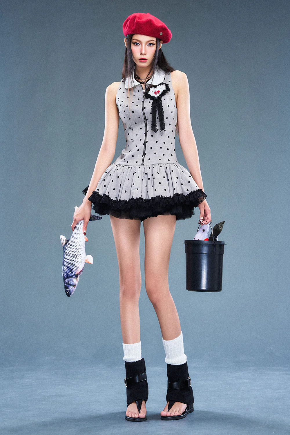 Clue Collared Gathering Mini Dress