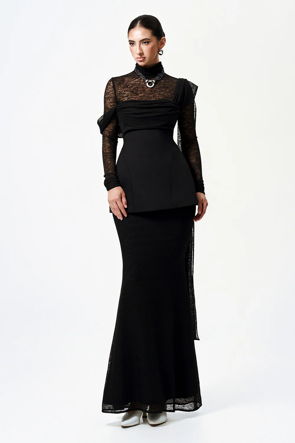 Myra Trumpet High Waist Elastic Cotton Maxi Skirt