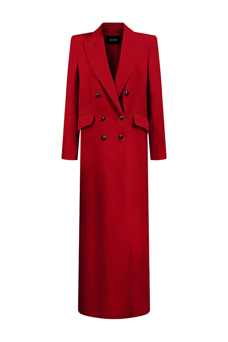 Yara Notched Taffeta Trench Coat