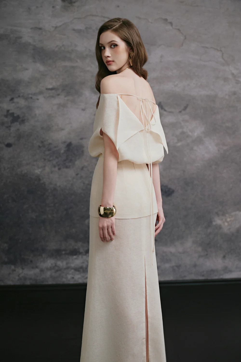 Caitlyn A-line Silk Linen Skirt