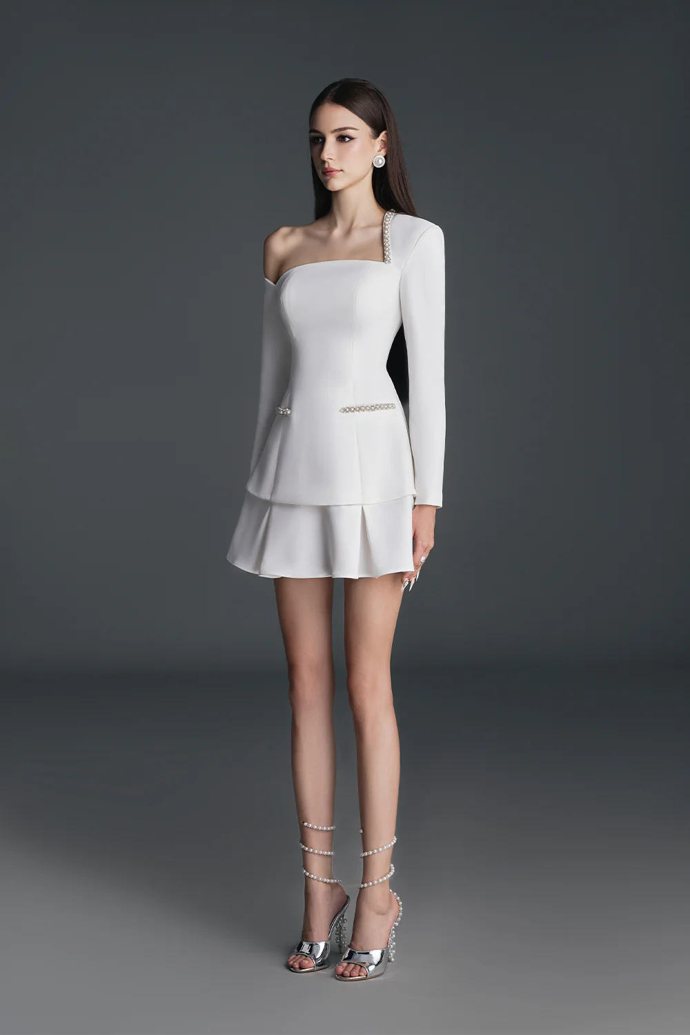 Moana Drop Waist Layered Cotton Spandex Mini Dress