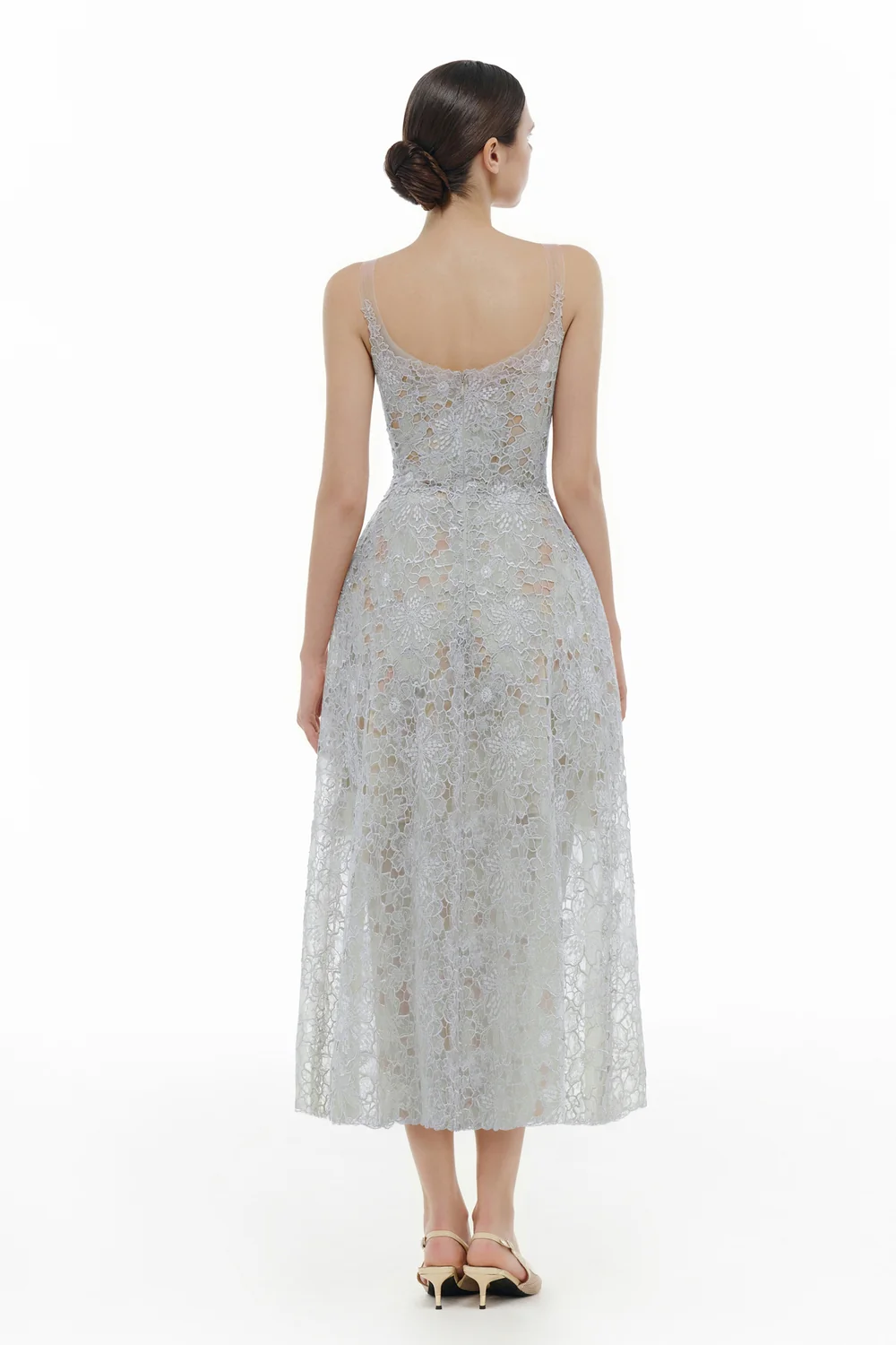 Coralie Scoop Applique Midi Dress