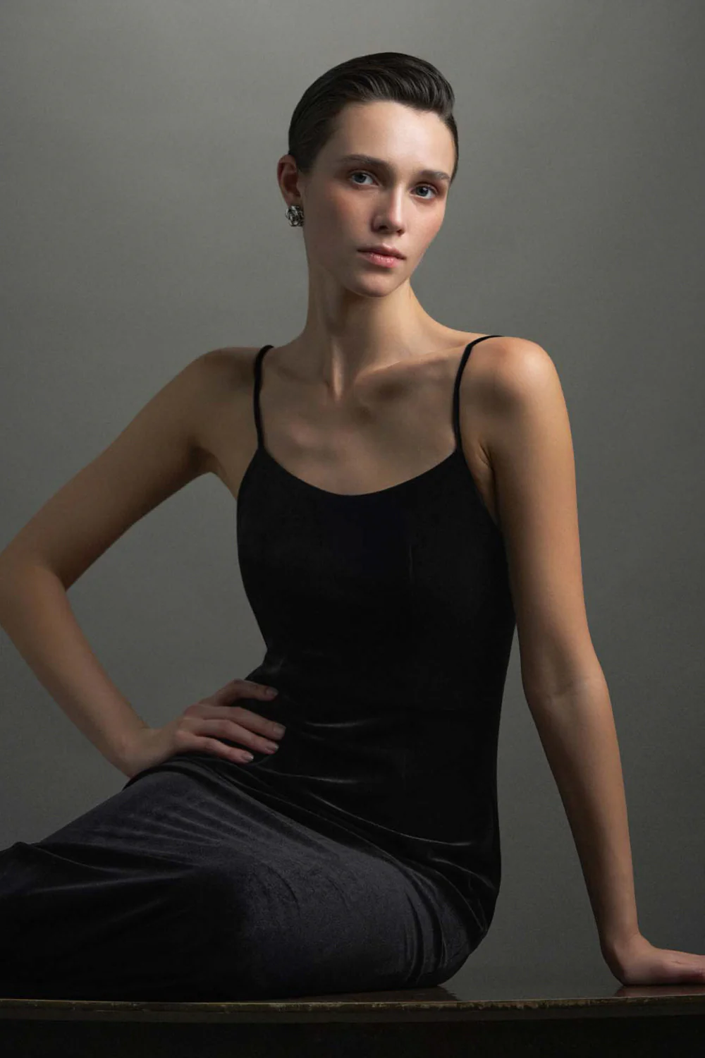 Suzanne Scoop Neck Velvet Maxi Dress